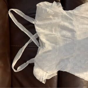 Lucy Paris Cream Ruffled Fitted Camisole